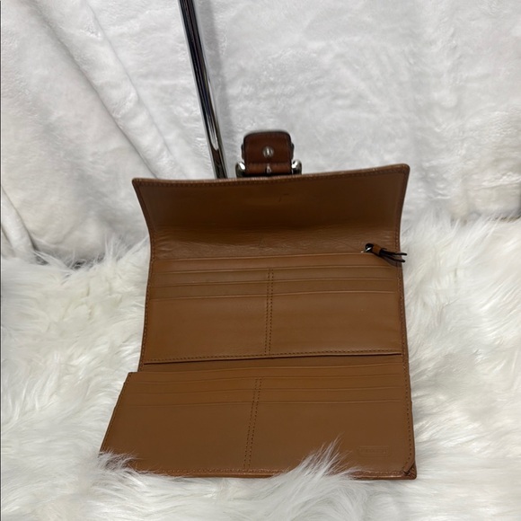 Coach Brown and Tan Monogram Clutch - Picture 2 of 9